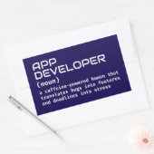 App Developer Humor Definition Rechthoekige Sticker (Envelop)