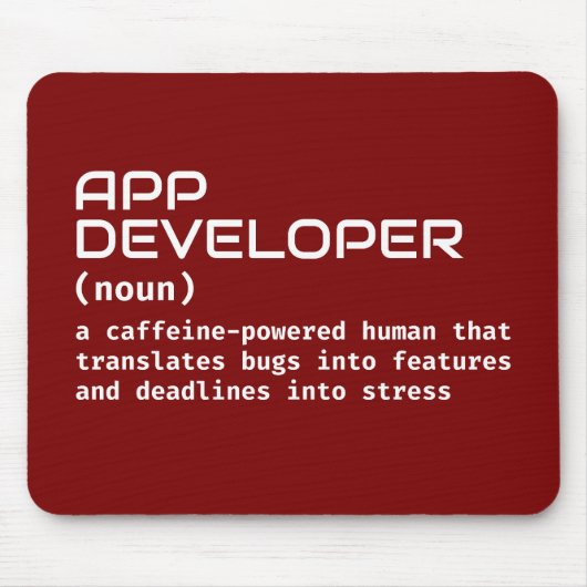 App Developer Job Definition Gift Muismat (Voorkant)