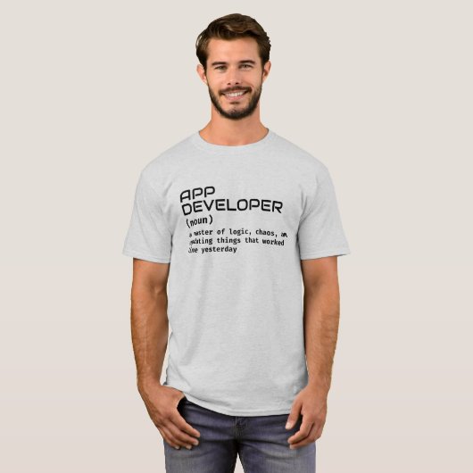App Developer Mannen T-shirt - Funny Definition (Voorkant volledig)