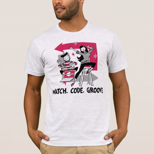 App-o-mat: Horloge. Code. Groove. T-shirt (Voorkant)