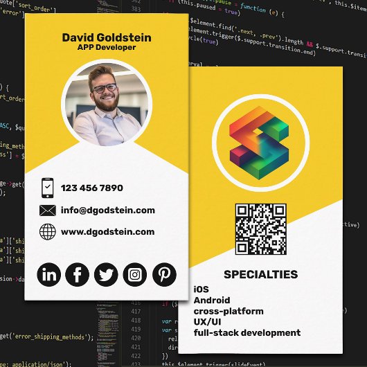 App-ontwikkelaar - Geel Visitekaartje