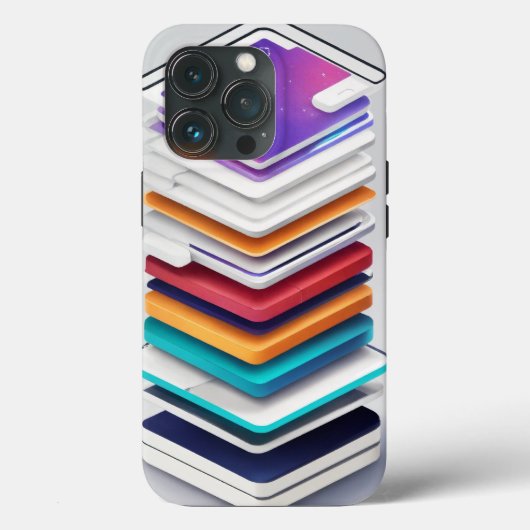 "App Stack: iPhone Case met Mobile App Art" (Achterkant)