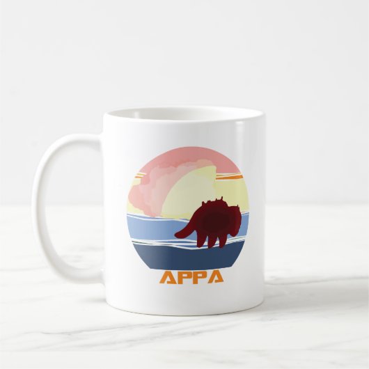 Appa met de choppa koffiemok (Links)