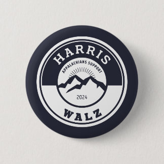 Appalachen ondersteunen Harris/Walz-knop Ronde Button 5,7 Cm