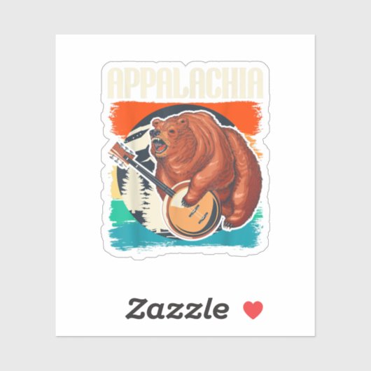 Appalachia  Banjo Player Bluegrass Musici Sticker (Vel)