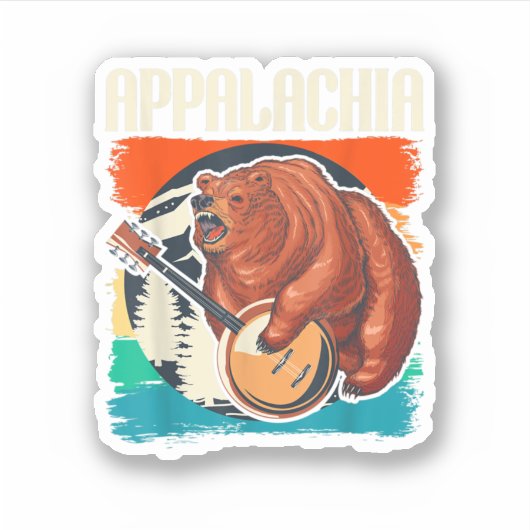 Appalachia  Banjo Player Bluegrass Musici Sticker (Voorkant)