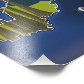 Appalachia Eastern United States reiskaart Foto Afdruk (Hoek)