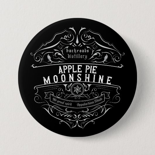 Appalachia Moonshine Label Ronde Button 7,6 Cm (Voorkant)