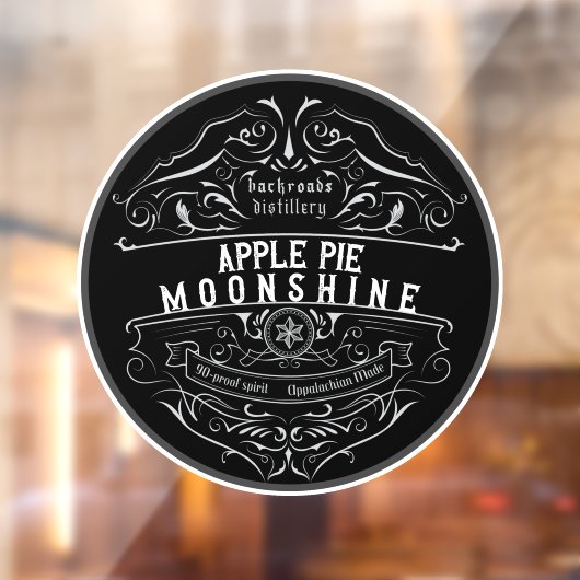 Appalachia Moonshine Label Venster Cling Raamsticker (Vel 2)