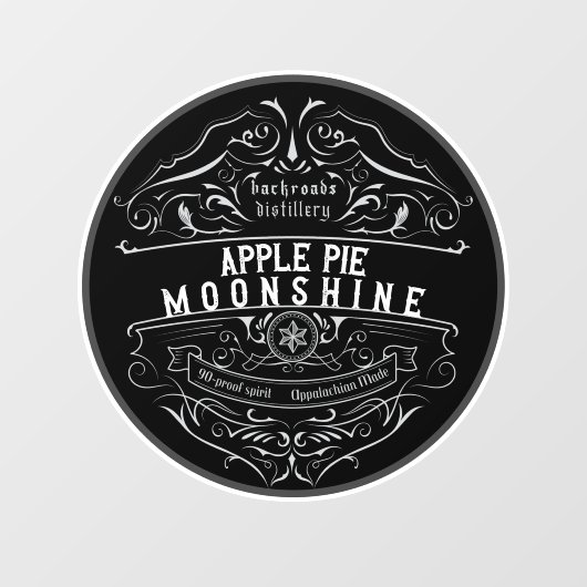 Appalachia Moonshine Label Venster Cling Raamsticker (Vel)