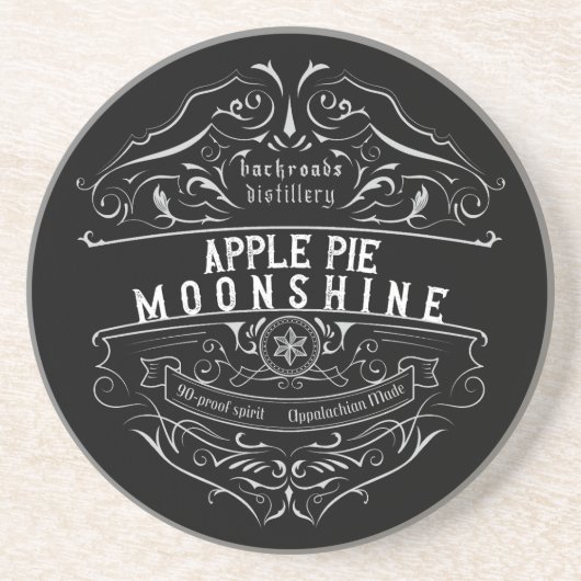 Appalachia Moonshine Label Zandsteen Onderzetter (Voorkant)