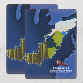 Appalachia oostelijke Verenigde Staten reis kaart (Voorkant / Achterkant)
