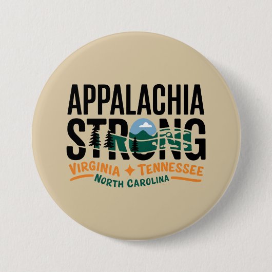 Appalachia Strong Mountain Outdoors Hiking NC Ronde Button 7,6 Cm (Voorkant)