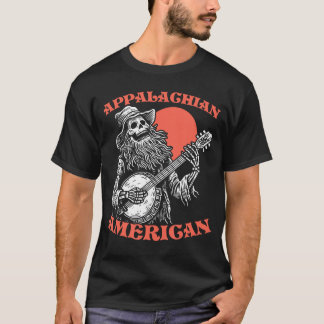 Appalachian Amerikaanse Skelet Banjo Speler Bluegr T-shirt