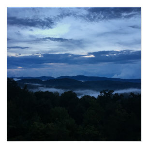 Appalachian Mountain Uitzicht Dark Blue Colour Poster