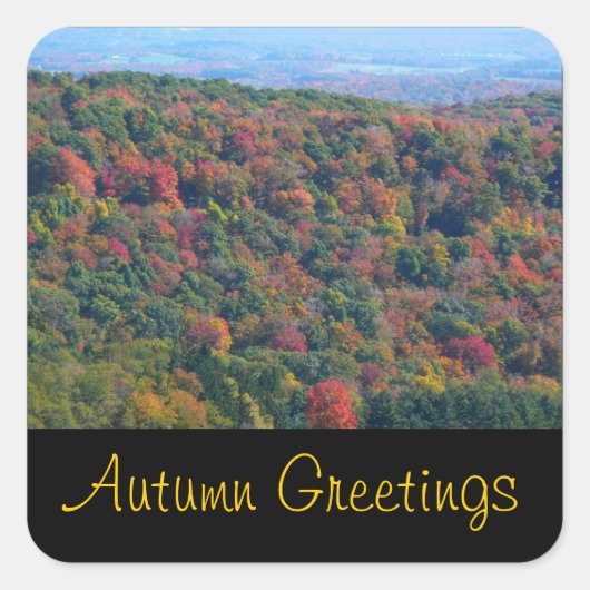Appalachian Mountains Autumn Greetings Stickers (Voorkant)