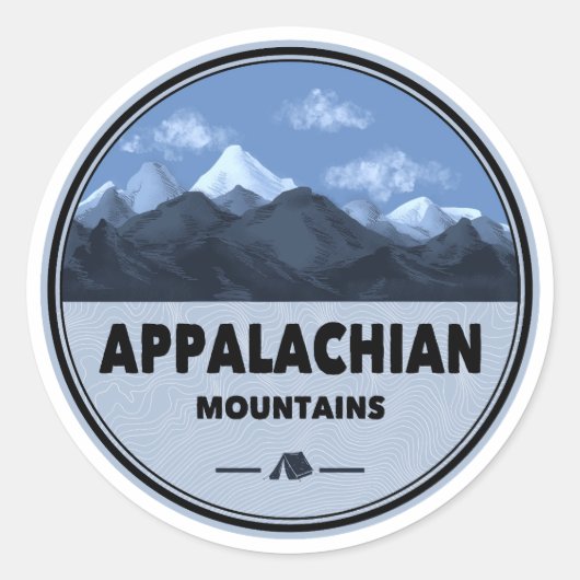 Appalachian Mountains Camping Ronde Sticker (Voorkant)