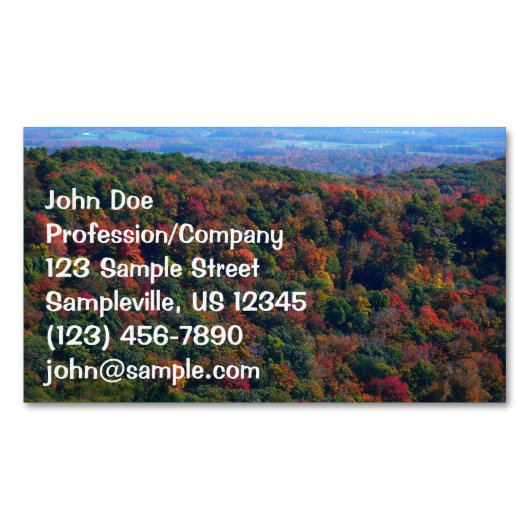 Appalachian Mountains in de herfst Magnetisch Visitekaartje (Voorkant)