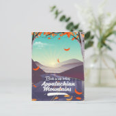 Appalachian Mountains vintage reisposter Briefkaart (Staand voorkant)