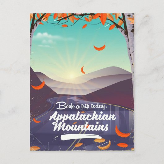 Appalachian Mountains vintage reisposter Briefkaart (Voorkant)