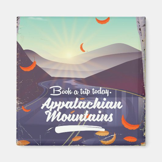 Appalachian Mountains vintage reisposter Magneet (Voorkant)