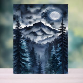 Appalachian Night Sky Waterverf Digitale Kunst Acryl Bord (Neutraal)