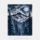 Appalachian Night Sky Waterverf Digitale Kunst Acryl Bord (Voorkant)