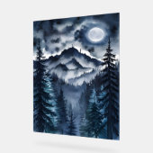 Appalachian Night Sky Waterverf Digitale Kunst Acryl Bord (Hoek)