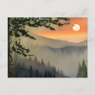 Appalachian Sunrise Waterverf Digital Art Briefkaart