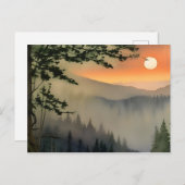 Appalachian Sunrise Waterverf Digital Art Briefkaart (Voorkant / Achterkant)