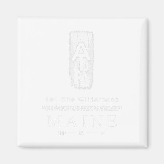 Appalachian Trail Blaze 100 Mile Wilderness Maine Magneet (Voorkant)