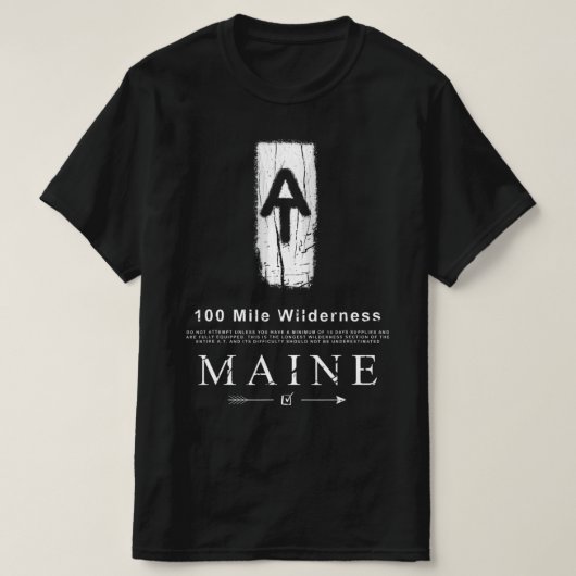 Appalachian Trail Blaze 100 Mile Wilderness Maine T-shirt (Design voorkant)