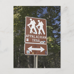 Appalachian Trail Bord met Wandelaars Icoon Briefkaart