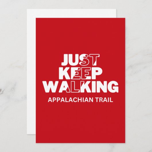 Appalachian Trail "Gewoon blijven lopen" Rode Kaar Feestdagenkaart (Voorkant / Achterkant)