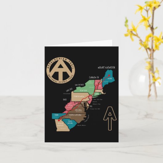 Appalachian Trail Hiking Map Kaart (Gele Bloem)