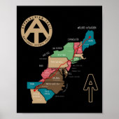 Appalachian Trail Hiking Map  Poster (Voorkant)
