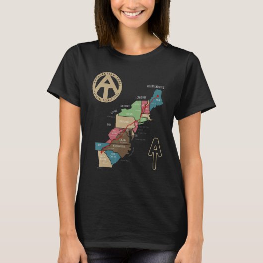 Appalachian Trail Hiking Map T-shirt (Voorkant)
