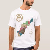 Appalachian Trail Hiking Map T-shirt (Voorkant)
