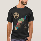 Appalachian Trail Hiking Map  T-shirt (Voorkant)