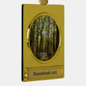 Appalachian Trail in oktober in Shenandoah Verguld Banner Ornament (Rechts)