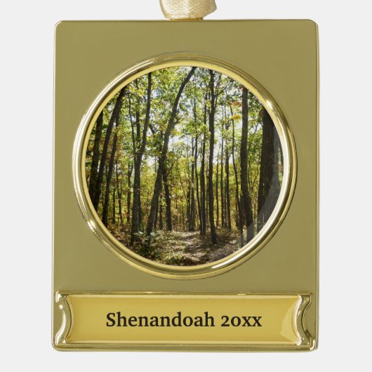 Appalachian Trail in oktober in Shenandoah Verguld Banner Ornament (Voorkant)
