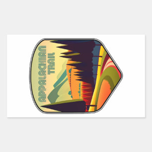 Appalachian trail kleuren rechthoekige sticker