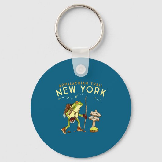 Appalachian Trail New York Hiking Frog _1 Sleutelhanger (Voorkant)