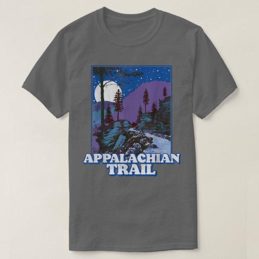 Appalachian Trail Night Scene Mountain Ret T-shirt (Design voorkant)