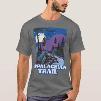 Appalachian Trail Night Scene Mountain Ret T-shirt