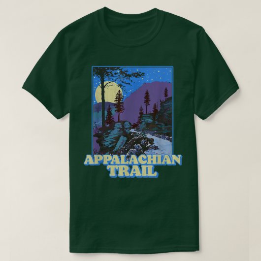 Appalachian Trail Night Scene Mountain Ret T-shirt (Design voorkant)