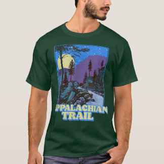 Appalachian Trail Night Scene Mountain Ret T-shirt