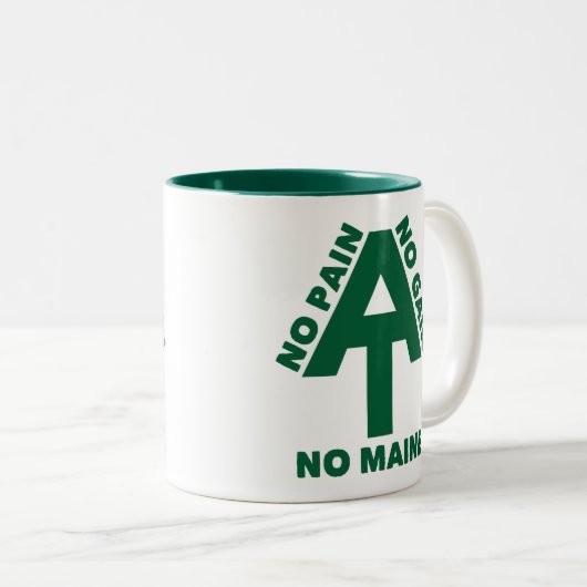 Appalachian Trail No Pain No Gain No Maine Tweekleurige Koffiemok (Voorkant rechts)