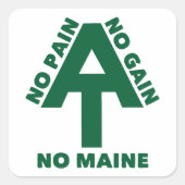 Appalachian Trail No Pain No Gain No Maine Vierkante Sticker (Voorkant)