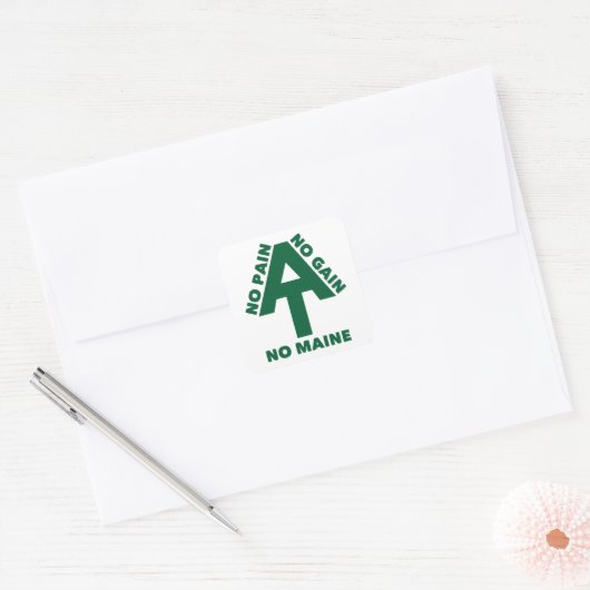 Appalachian Trail No Pain No Gain No Maine Vierkante Sticker (Envelop)
